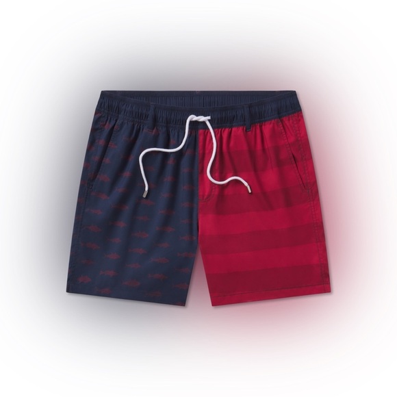 NWT Men’s SOUTHERN MARSH Harbor Swim trunk- Freedom fish. Navy/Red - Picture 3 of 6